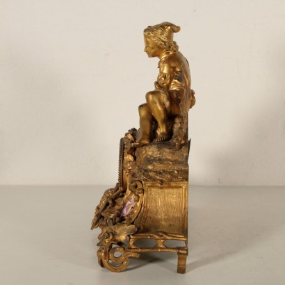 Table Clock Gilded Bronze France Late 19th Century