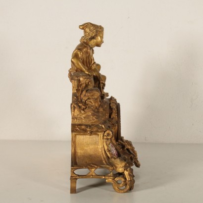 Table Clock Gilded Bronze France Late 19th Century