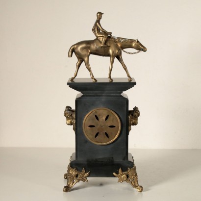 Tischuhr Schwarzer Marmor Bronze 20. Jahrhundert