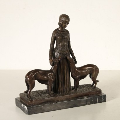 Sculpture Bronze Marbre noir France Moitié '900