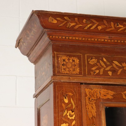 Large Bookcase Maple Mahogany Glass Doors Italy 1800s