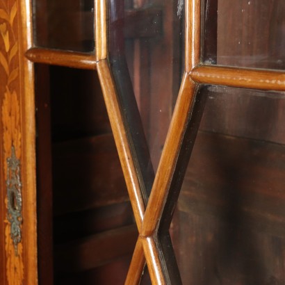 Large Bookcase Maple Mahogany Glass Doors Italy 1800s