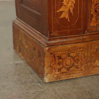 Large Bookcase Maple Mahogany Glass Doors Italy 1800s