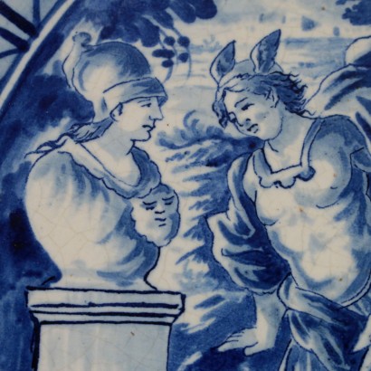 Blau Dekorierte Dekorplatte Italien 20. Jahrhundert