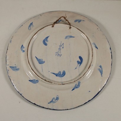 Decorative Plate Blue Ornaments Italy Early 20th Century