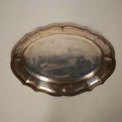 Silver Tray Shaped Edge Argentiere Ricci & C. Spa Alessandria 1900s