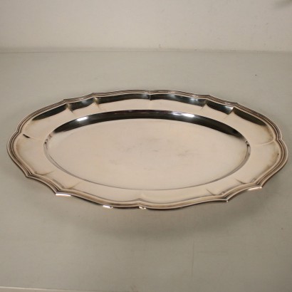 Silver Tray Shaped Edge Argentiere Ricci & C. Spa Alessandria 1900s