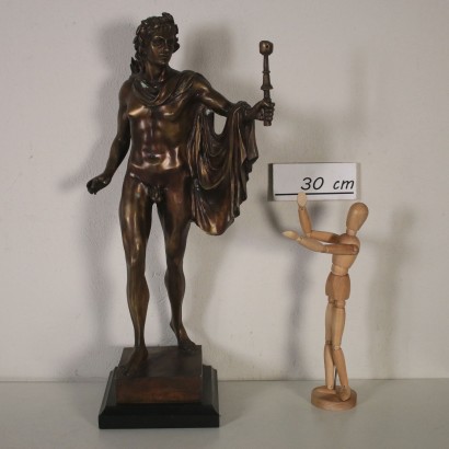 Apollo Gott der Sonne Bronzeskulptur Italien 20. Jahrhundert