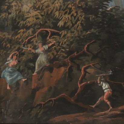 Allegorie des Herbstes Tempera auf Leinwand 18. Jahrhundert