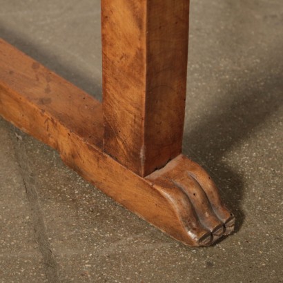 Walnut Highchair with Leather Italy 19th Century