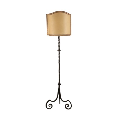 Floor Lamp with Lampshade Wrought Iron Italy 18th Century