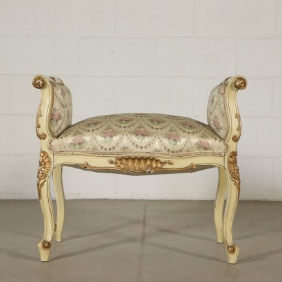 Pair of Revival Padded Benches Lacquered Wood Italy 1900s