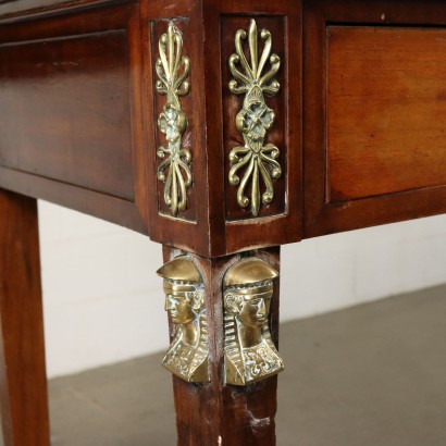 Directory Console Table Mahogany Marble Top Italy Early 1800s