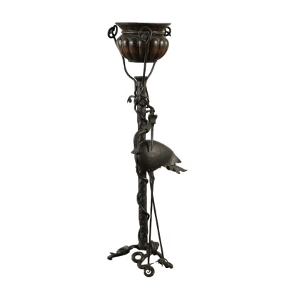 Copper Vase Stand Wrought Iron Italy Early 20th Century