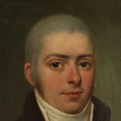 Portrait d'Antonio Vidani Huile sur Plateau de Noyer 1803