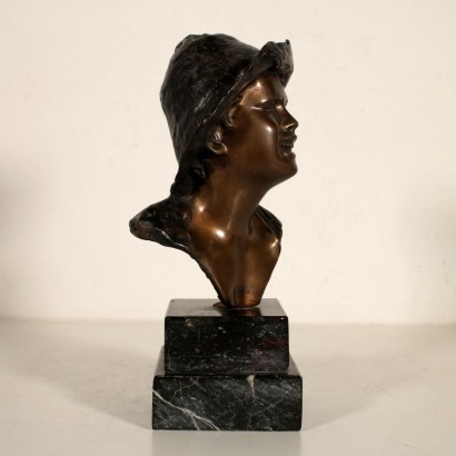 Bust of Young Boy Sculpture Giovanni De Martino 20th Century