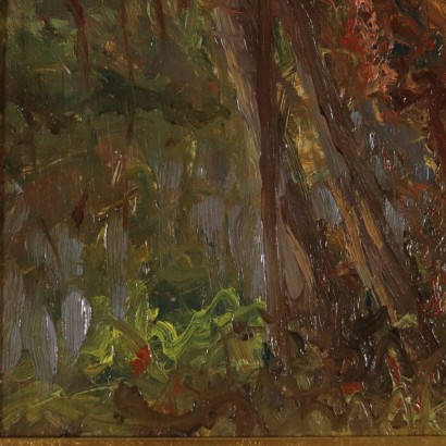 Landscape by Giovanni Borgonovo Glimpse with House 20th Century