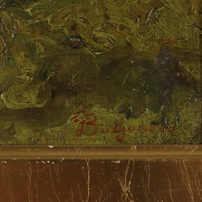 Paysage de Giovanni Borgonovo Huile sur Table '900