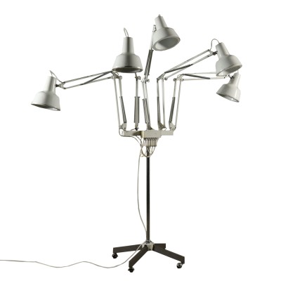 Floor Lamp Metal Aluminium Vintage Italy 1970s