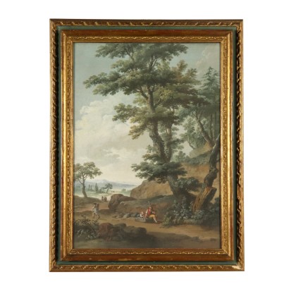 Landschaft mit Figuren Vincenzo Martinelli 18. Jahrhundert