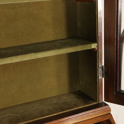 Double Body Bureau Bookcase Walnut Italy First Half of 1900s