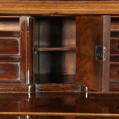 Double Body Bureau Bookcase Walnut Italy First Half of 1900s