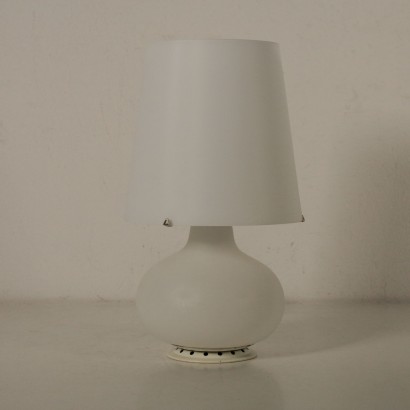 Ein Paar Tischlampen Opalglas Vintage Italien 60er-70er Jahre