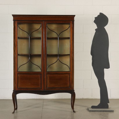 English Display Cabinet Mahogany Early 1900s