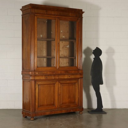 Double Body Bookcase Walnut Italy 19th Century