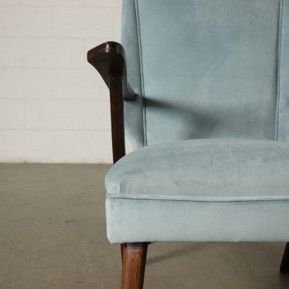 Pair of Armchairs Foam Padding Velvet Vintage Argentine 1950s