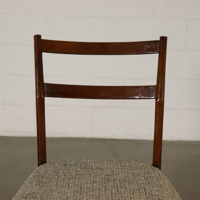 Suite de quatre Chaises Hêtre teint Mousse Tissu Italie Années 50