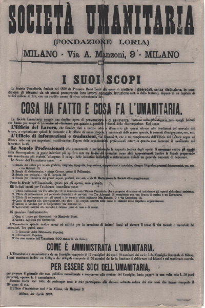 La Sociedad Humanitaria Fundación P. M. Loria Milán, Riccardo Bauer