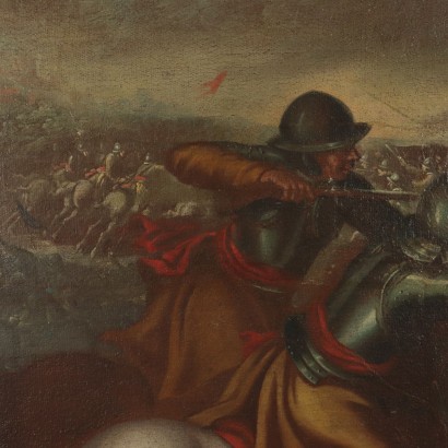 Battle Scene Large Oil on Canvas 17th Century