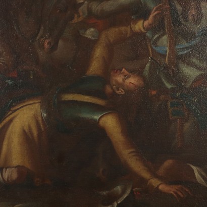 Battle Scene Large Oil on Canvas 17th Century