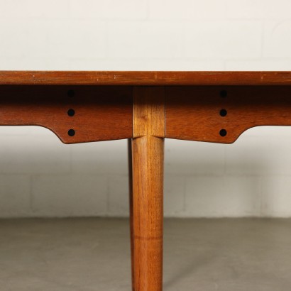 Large Table Teak Veneer Vintage Manufactured Italy 1960s