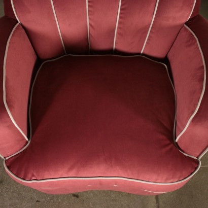 Paire de Fauteuils Ressorts Plume Velours Italie Années 40