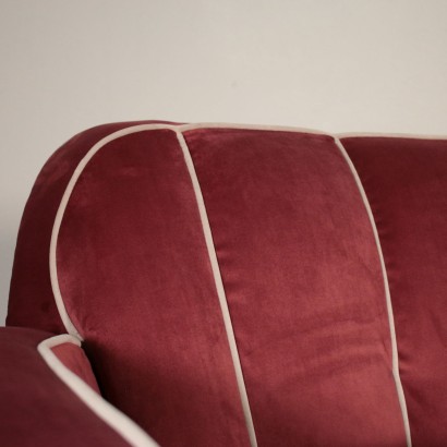 Sofa Samt Sprung Feder Vintage Italien 40er Jahre
