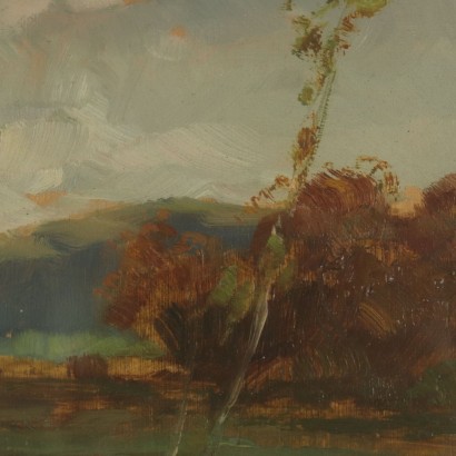 Landscape by Cesare Gheduzzi Autumn Tuscan Countryside 20th Century