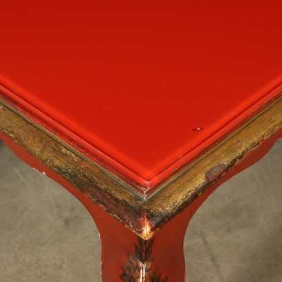 Table Lacquered Wood Crystal Italy First Half of 1900s