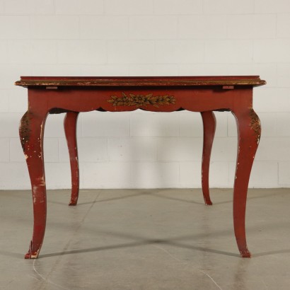 Table Lacquered Wood Crystal Italy First Half of 1900s