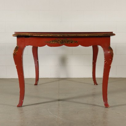 Table Lacquered Wood Crystal Italy First Half of 1900s