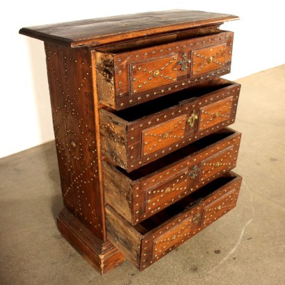 Chest of Drawers Brass Studs Italy First Half of 1900s