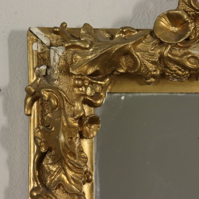 Gilded Carved Mirror Manufactured in Italy 19th Century