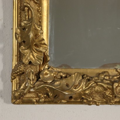 Gilded Carved Mirror Manufactured in Italy 19th Century