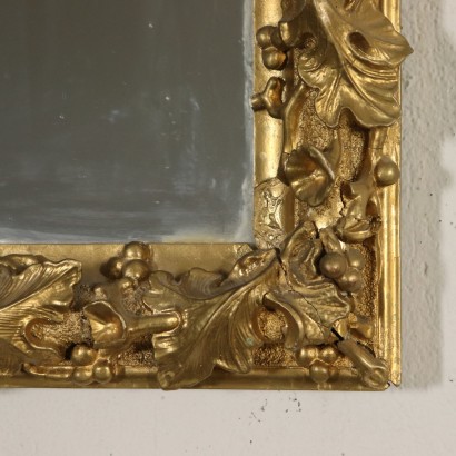 Gilded Carved Mirror Manufactured in Italy 19th Century