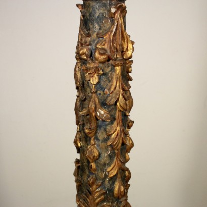 Lacquered Carved Column Italy 17th Century