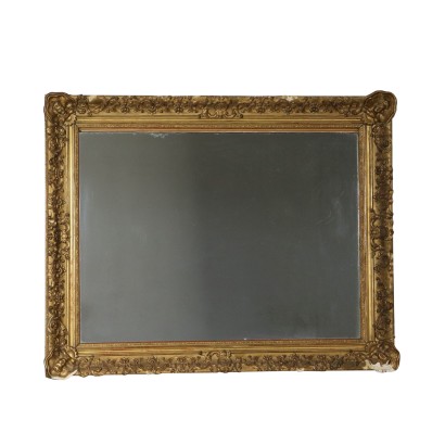 Large Gilded Mirror Manufactured in Italy 19th Century