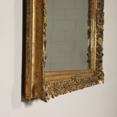 Large Gilded Mirror Manufactured in Italy 19th Century