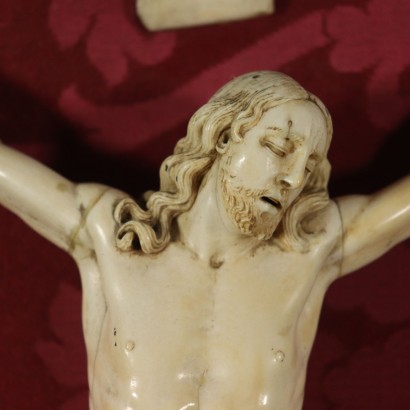 Frame with Ivory Christ Refined Inlays Florence Italy 1800s