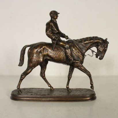 Jockey Gilded Bronze Sculpture France 19th-20th Century